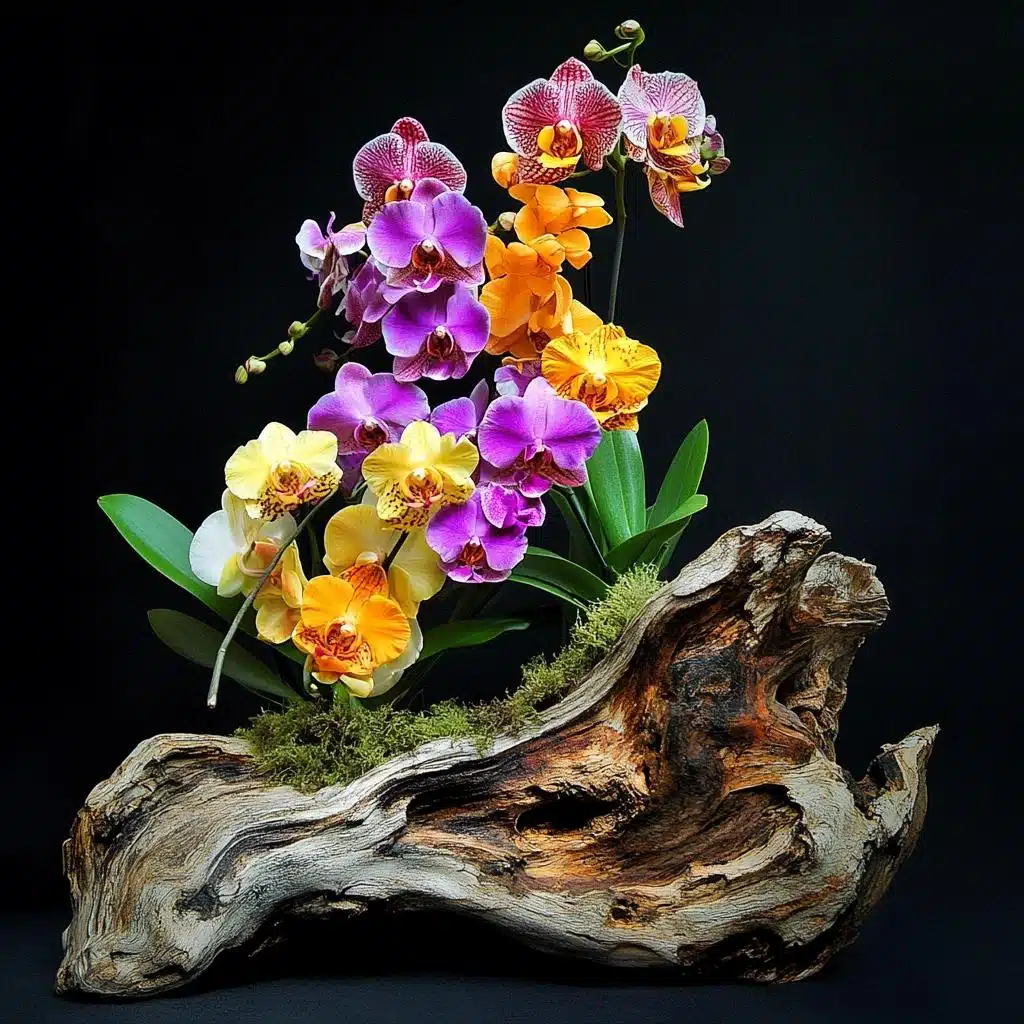 Orquídeas Fixadas em Troncos e Galhos Secos: Uma Escultura Natural - inspiração