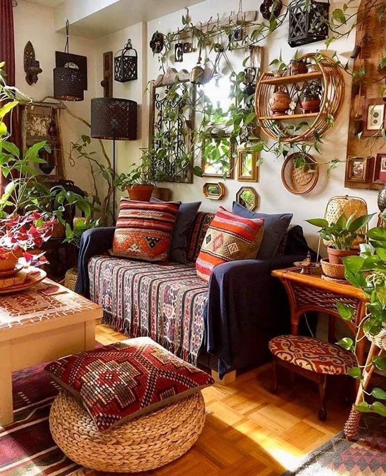 Boho Chic: Decoração Descontraída com Plantas, Cores Vibrantes e Elementos Naturais - detalhe