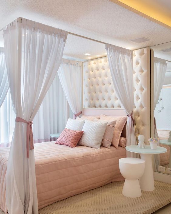 Quarto Romântico com Renda e Tule: Delicadeza e Charme - inspiração