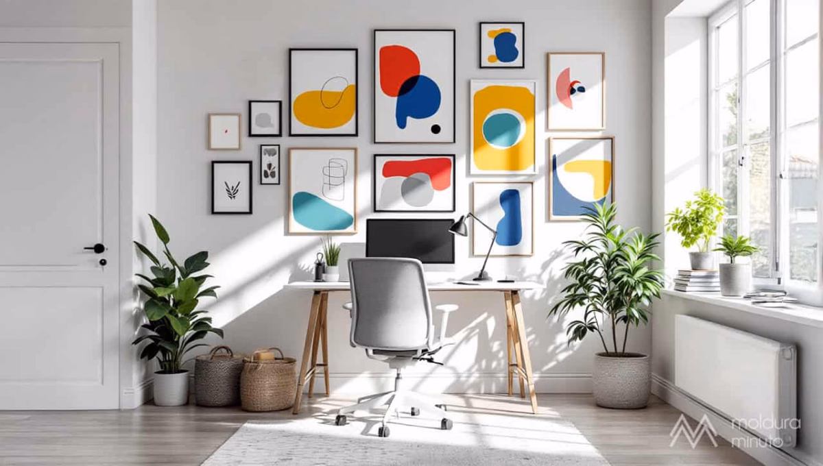 Home Office Criativo com Galeria de Fotos e Memórias - detalhe