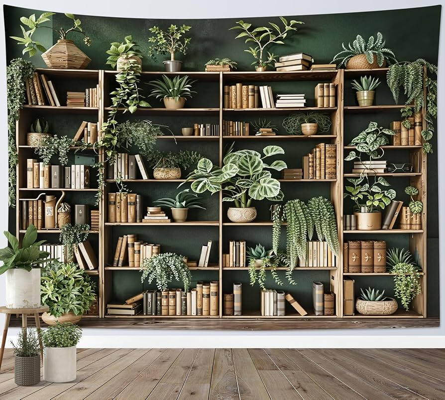 Estante Minimalista com Plantas: Integre Natureza e Leitura - detalhe