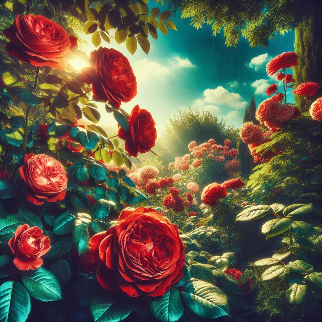 Minimalismo Moderno: Íxoras Escarlates em Composições Geométricas - detalhe