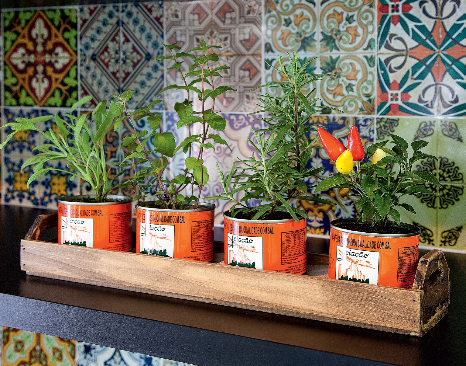 Horta em Vasos Decorados com Tinta Lousa: Personalize e Organize! - detalhe