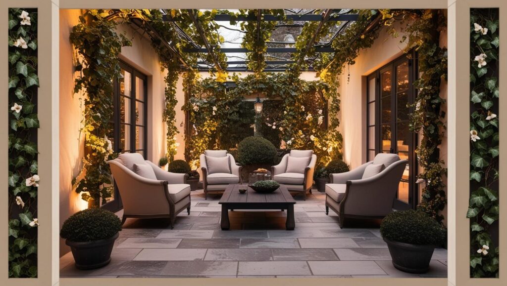 Elegância Clássica com Azaleias e Mobiliário de Ferro - detalhe