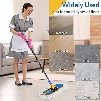 Mop Vassoura 2 em 1: Varre e Limpa Pisos em Uma Passada - detalhe