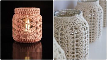 Potes de Vidro Repaginados com Crochê: Um Toque Vintage e Sustentável! - ideia
