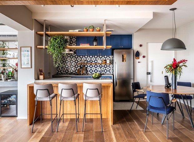 Integração Total com Cozinha Americana e Bancada Multifuncional - detalhe