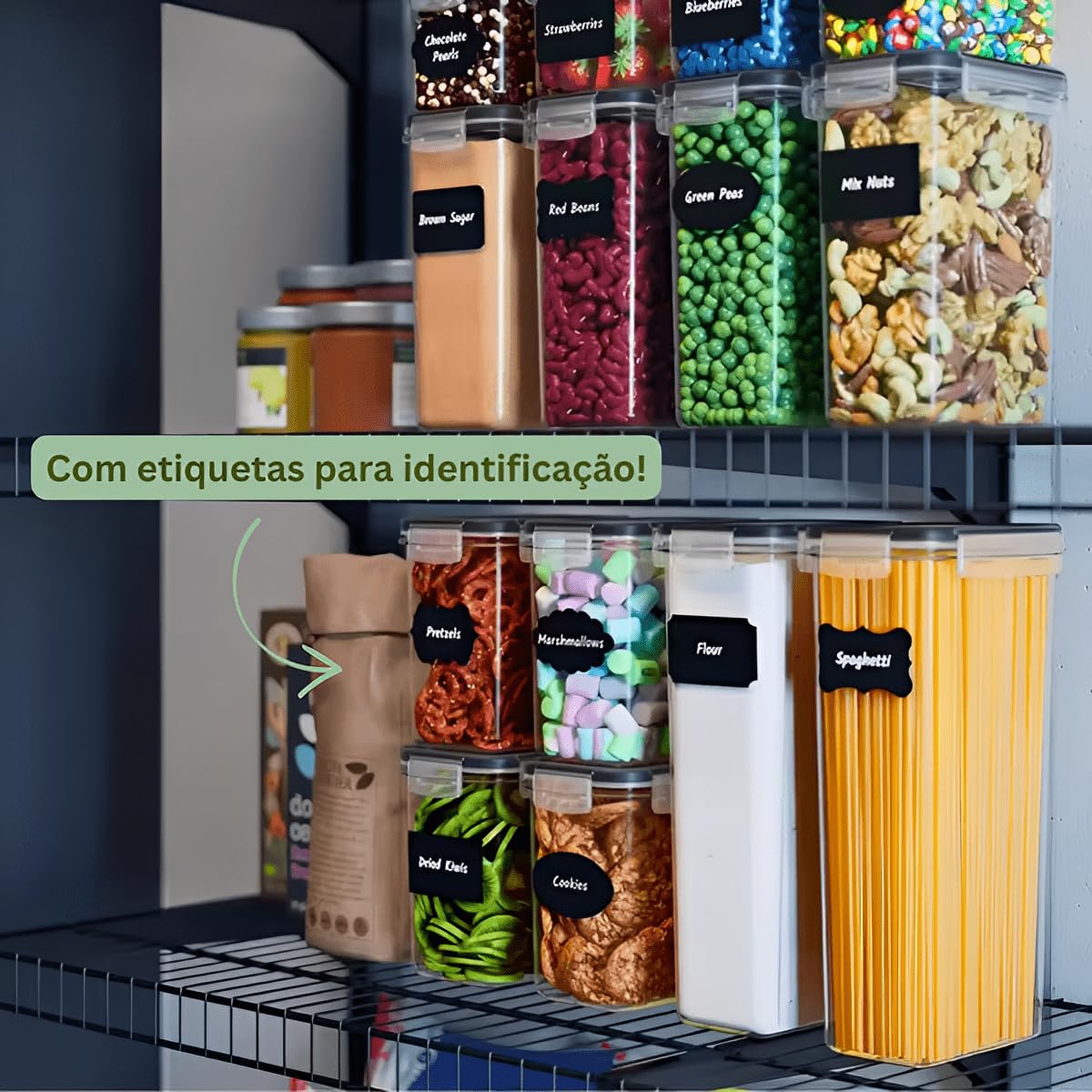 Potes Herméticos Transparentes: Beleza e Praticidade na Organização dos Alimentos - ideia