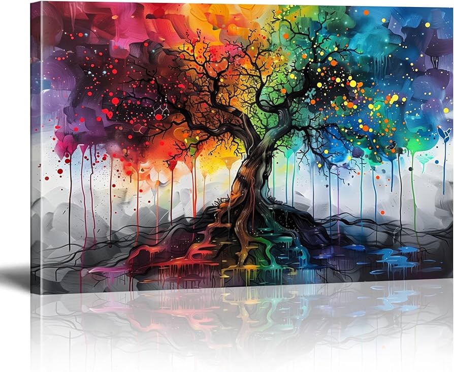 Papel de Parede com Cores Vibrantes para uma Sala Cheia de Vida - inspiração