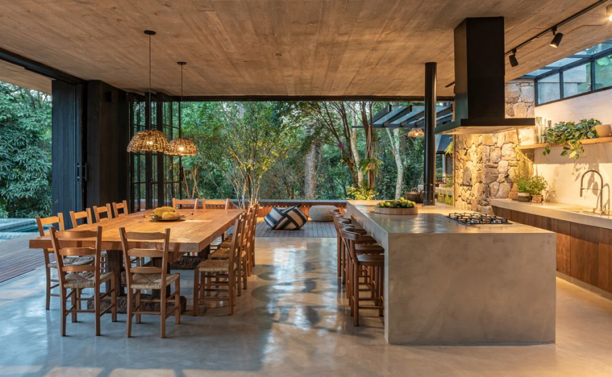 Cimento Queimado na Cozinha: Modernidade e Facilidade de Limpeza - detalhe