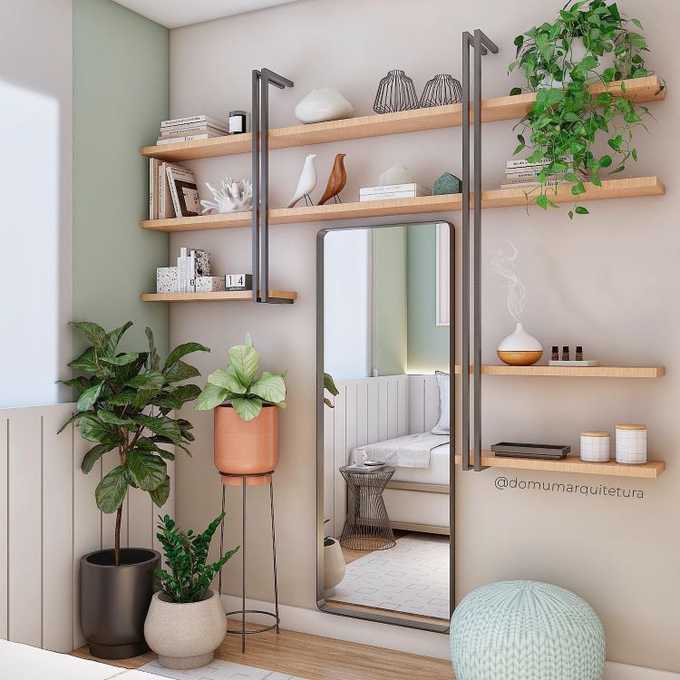 Jiboias em Prateleiras Flutuantes: Elegância Suspensa - detalhe