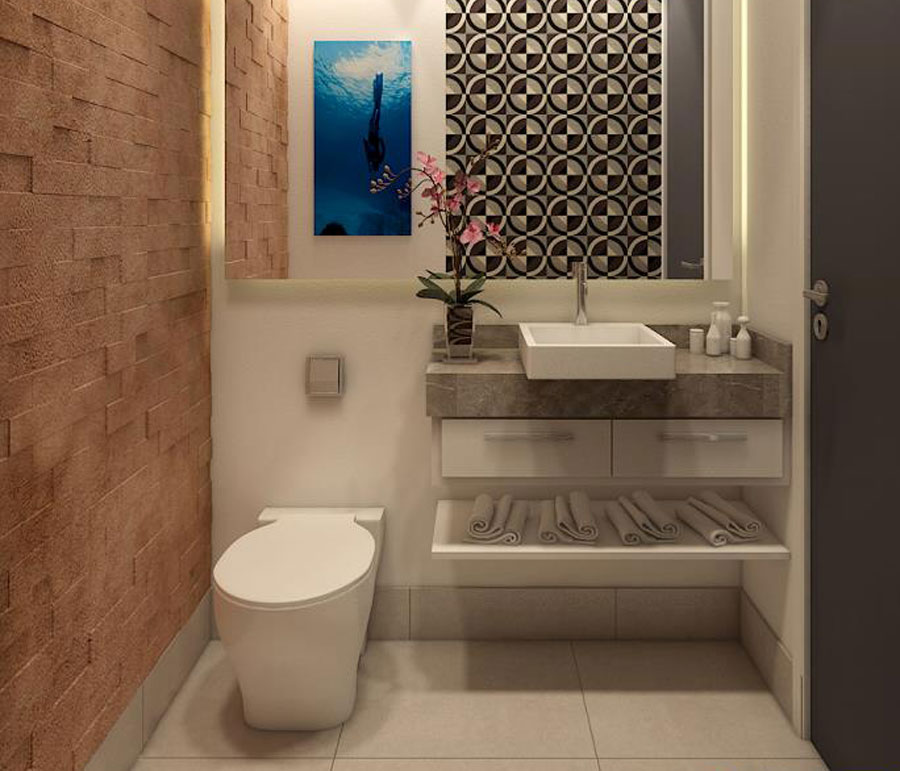 Simplicidade Funcional com Nichos Iluminados - inspiração