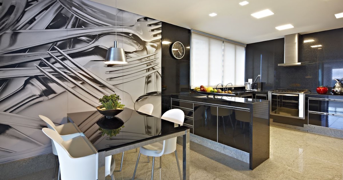 Sofisticação Atemporal: Revestimento 3D em Tons de Cinza e Aço Inox - detalhe