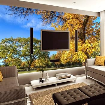 Amplitude Natural: Mural 3D de Paisagem Campestre - detalhe