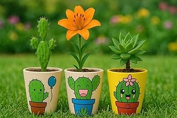 Vasos de Cerâmica Pintados à Mão: Cores Vibrantes e Design Exclusivo - detalhe