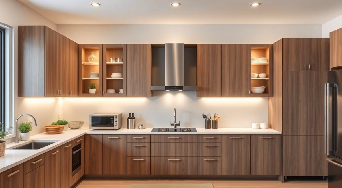 Armário de Cozinha Planejado com Acabamento Metalizado: Glamour e Sofisticação - inspiração