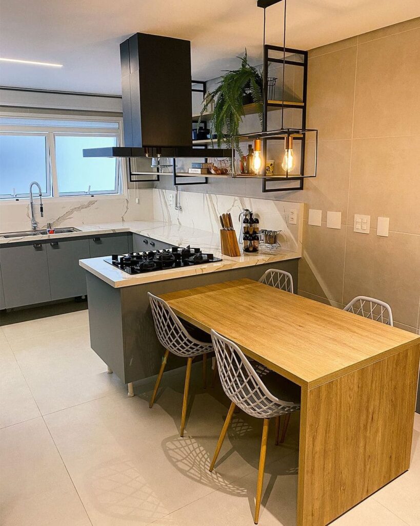 Bancada de Cozinha com Iluminação LED Embutida: Destaque e Funcionalidade - ideia