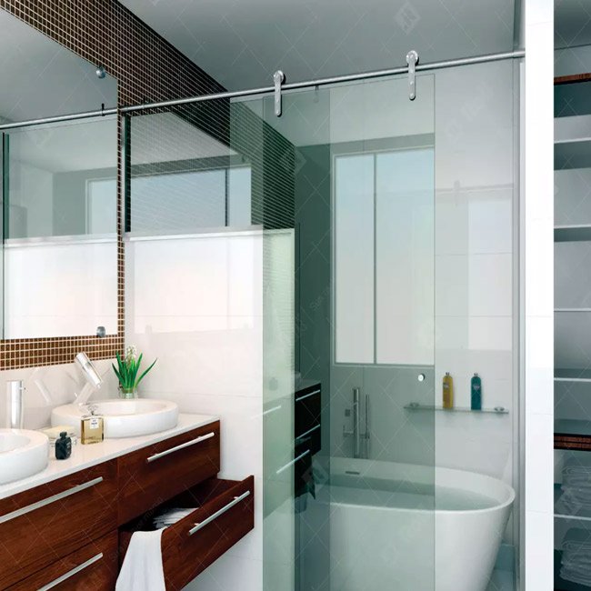 Box Espaçoso com Vidro Serigrafado - detalhe