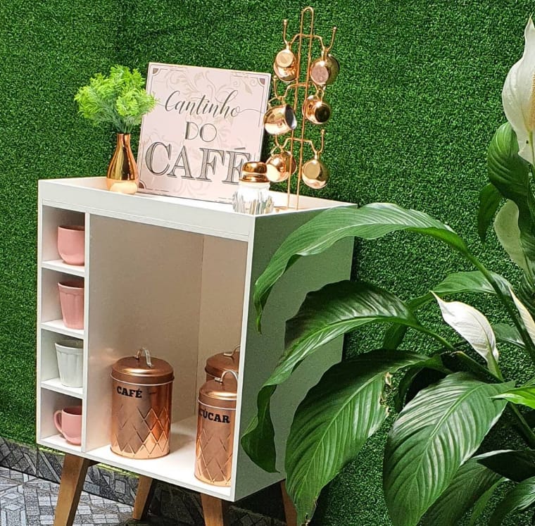 Cantinho do Café Romântico com Flores Preservadas - ideia