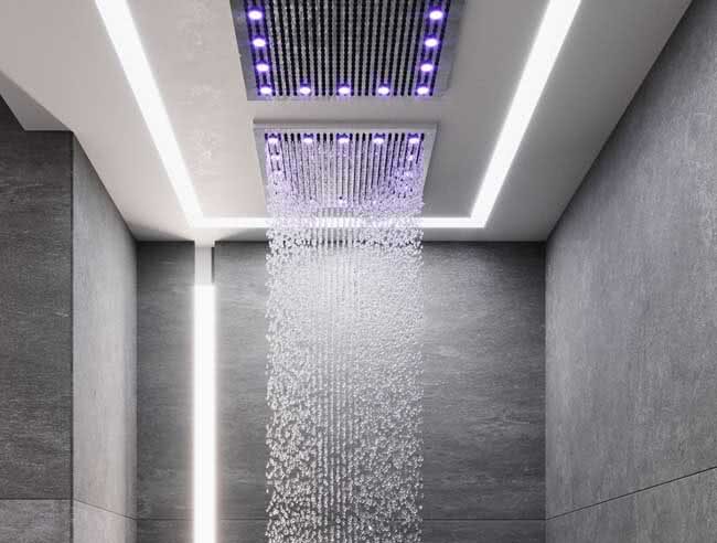 Chuveiro de Teto Quadrado: Uma Cascata de Relaxamento - inspiração
