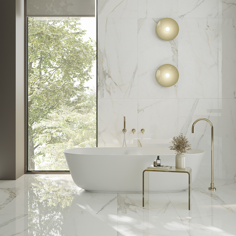 Elegância Atemporal: Azulejos Brancos com Juntas Coloridas - ideia