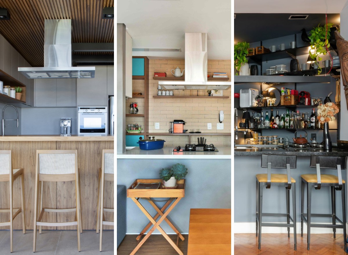 Com Bancada Estendida em Balcão Bar: Integração e Convivialidade - detalhe