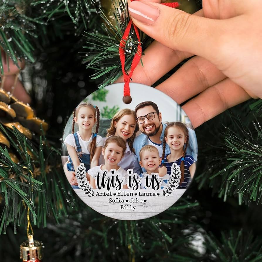Enfeites de Natal Personalizados com Fotos da Família - inspiração