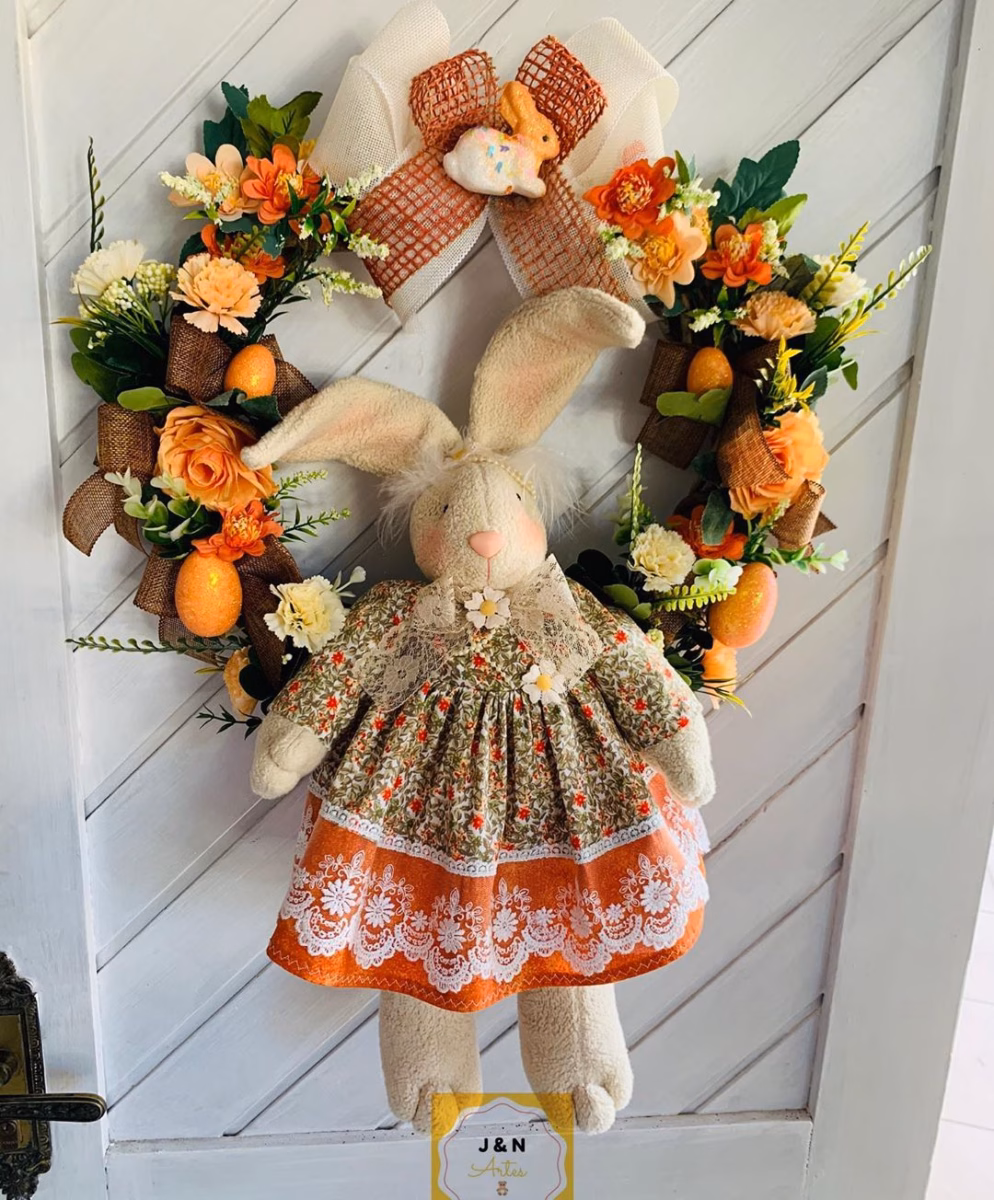 Guirlanda de Páscoa com Flores Secas e Toque Vintage - ideia