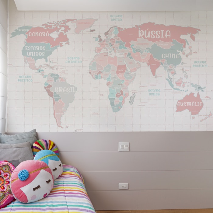 Aventura e Imaginação: Decoração de Quarto Infantil com Mapa Mundi - inspiração