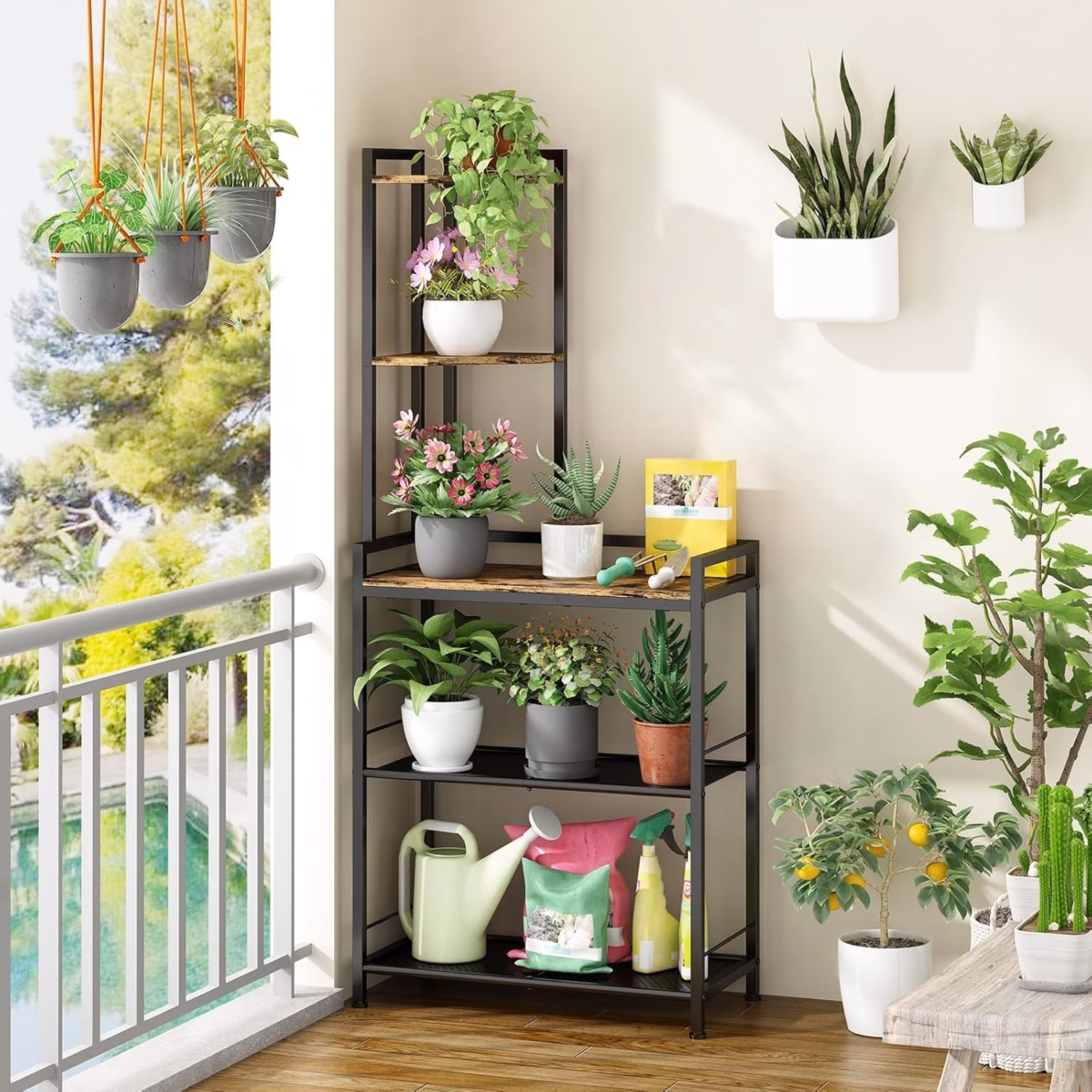 Estante de Canto com Plantas: Natureza e design integrados! - inspiração
