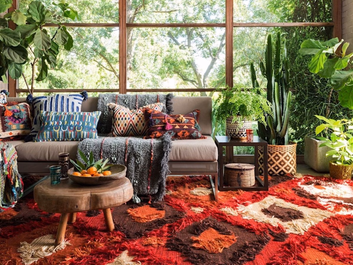 Estilo Boho Chic com Almofadas Coloridas e Artesanato - detalhe