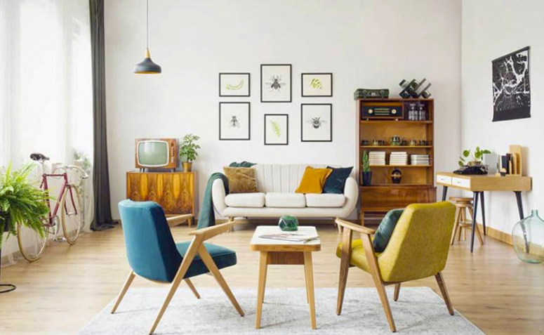 Charme Retrô: Decoração de Sala Pequena com Móveis Vintage - detalhe