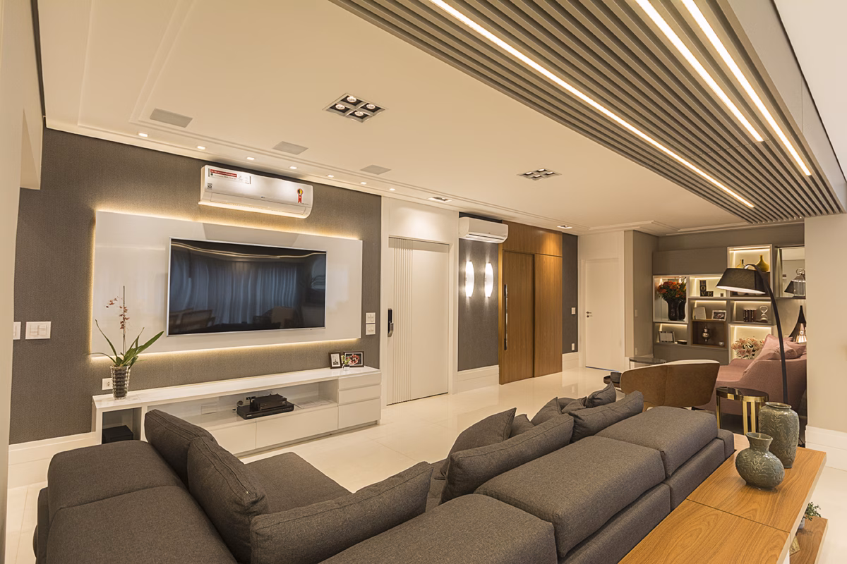 Nichos de Gesso com Luz Quente: Detalhes Aconchegantes - detalhe