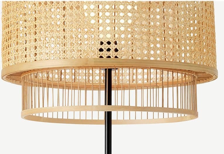 Luminária de Piso com Cúpula de Rattan: Vibes Naturais e Relaxantes - detalhe