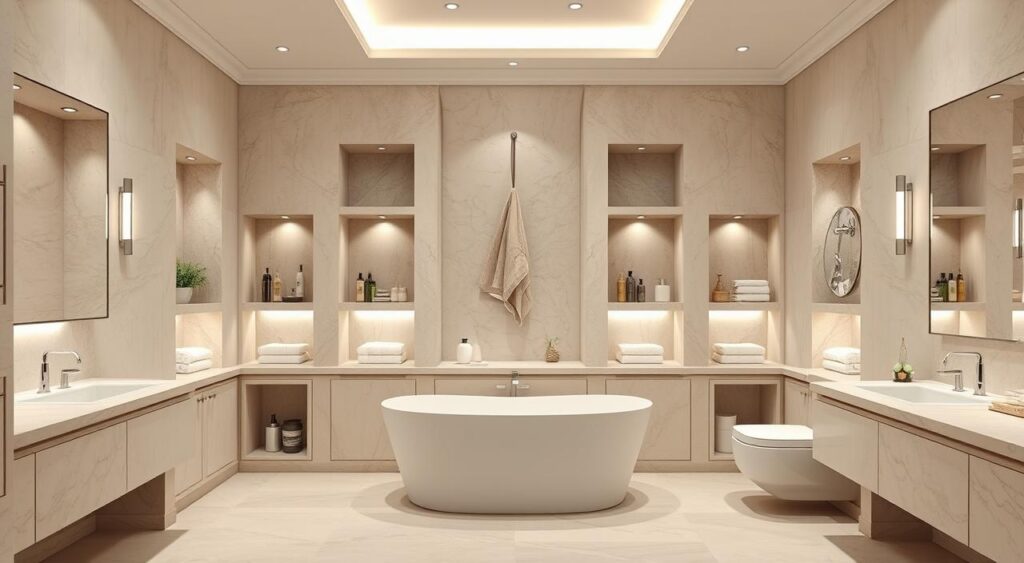 Nichos que Integram a Banheira: Relaxamento ao Alcance das Mãos - inspiração