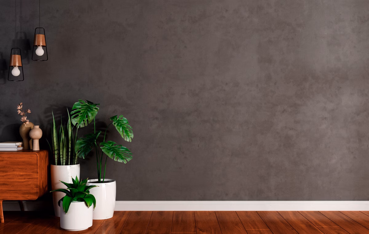 Minimalismo Quente: Design de Interiores com Cimento Queimado - ideia