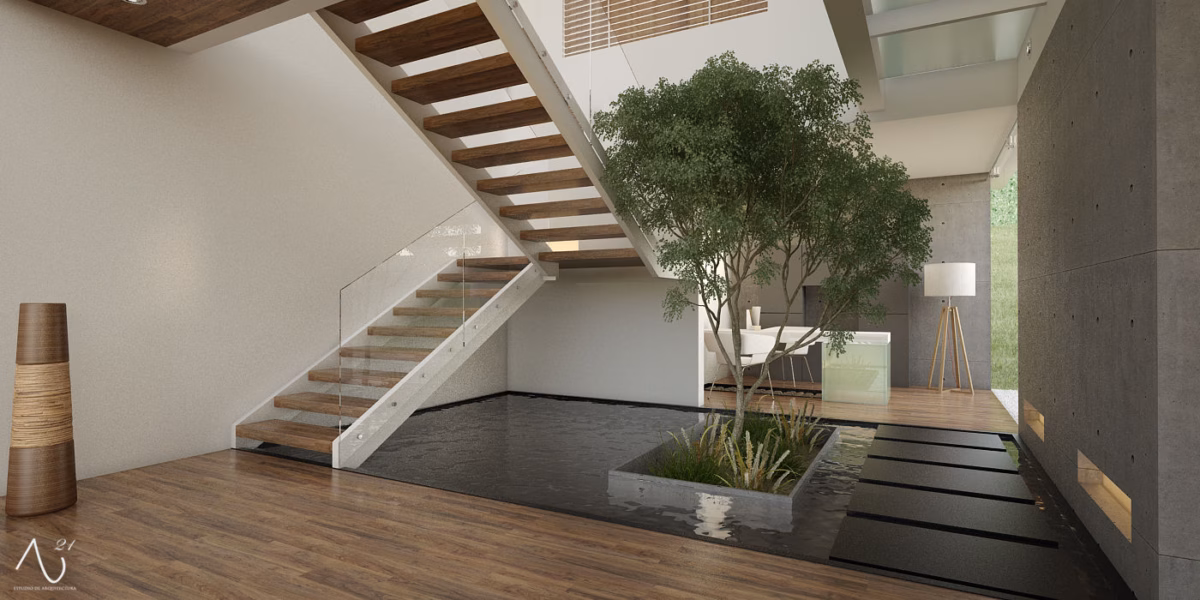 Escada Rústica de Pedra: Integrando Níveis com Estilo e Personalidade - detalhe