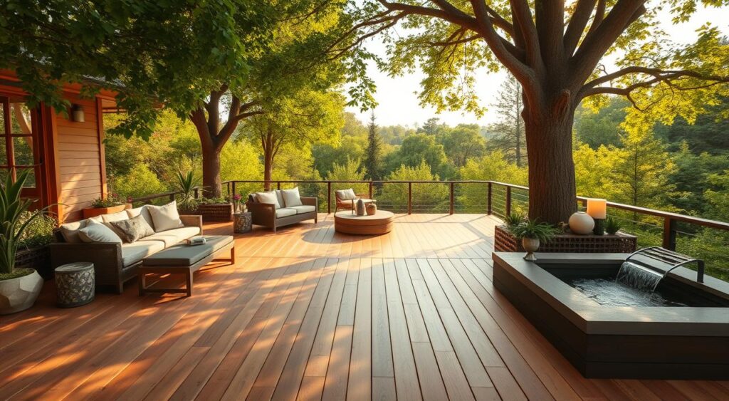 Deck de Madeira e Fogo: aconchego e design integrados - ideia