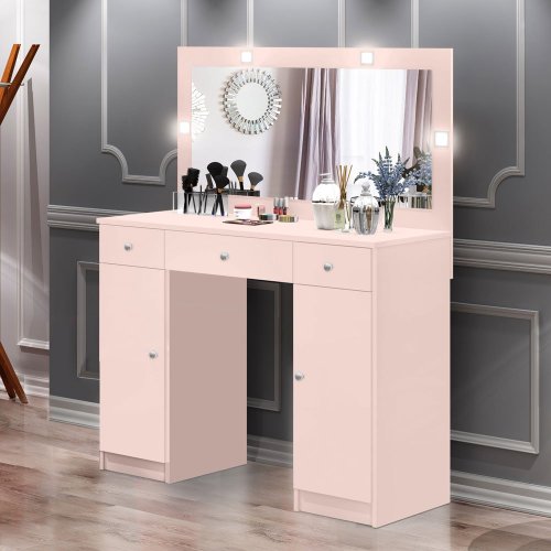 Penteadeira Camarim com Detalhes em Rosê Gold: Sofisticação e Delicadeza em Cada Detalhe - ideia