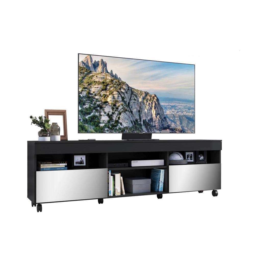 Rack para TV com Espelho: Ampliando o Espaço e Refletindo Elegância - inspiração