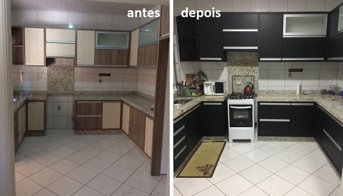 Armários Renovados com a Magia do Envelopamento - detalhe