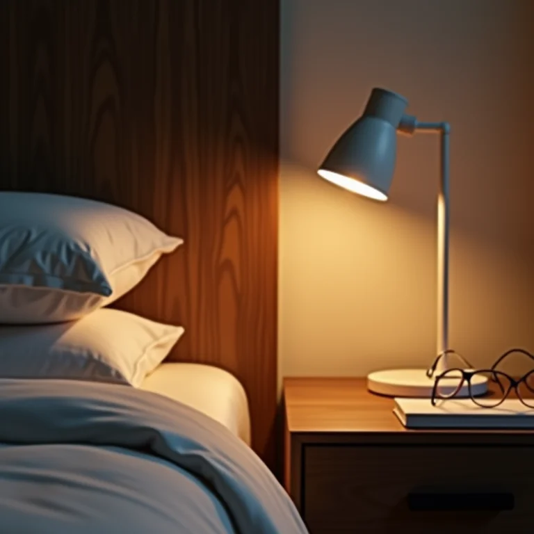 Abajur com dimmer ajustável em um quarto moderno