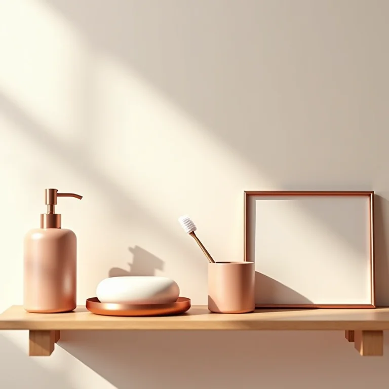 Acessórios de banheiro rose gold