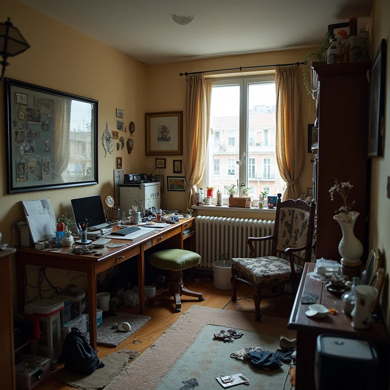 Acúmulo desnecessário em um estúdio pequeno.