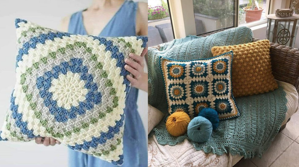 Almofadas de Crochê: Charme e Aconchego Artesanal - detalhe