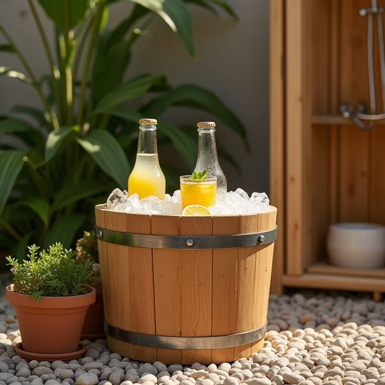 Alternativas criativas para jardim com chuveiro e deck