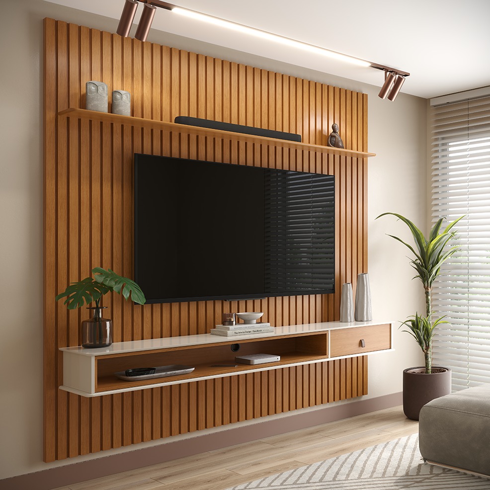 Painel Ripado de Madeira: Elegância Natural na Medida Certa - inspiração