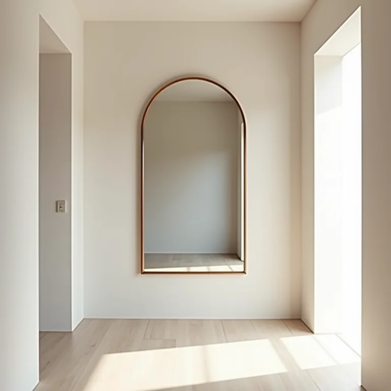 Altura ideal para espelho Adnet no hall de entrada.