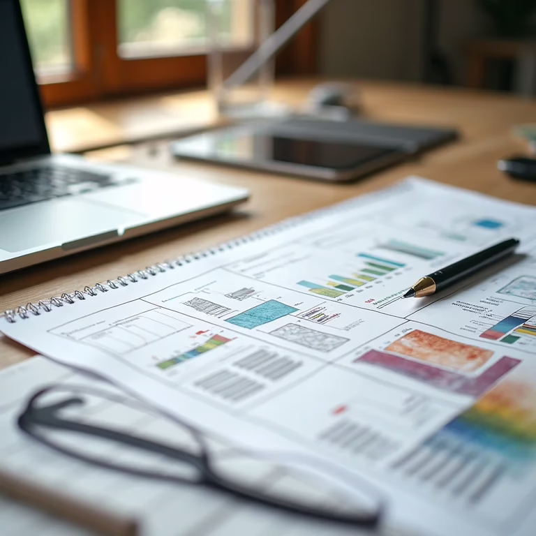 Ambiente de trabalho criativo com planejamento de design