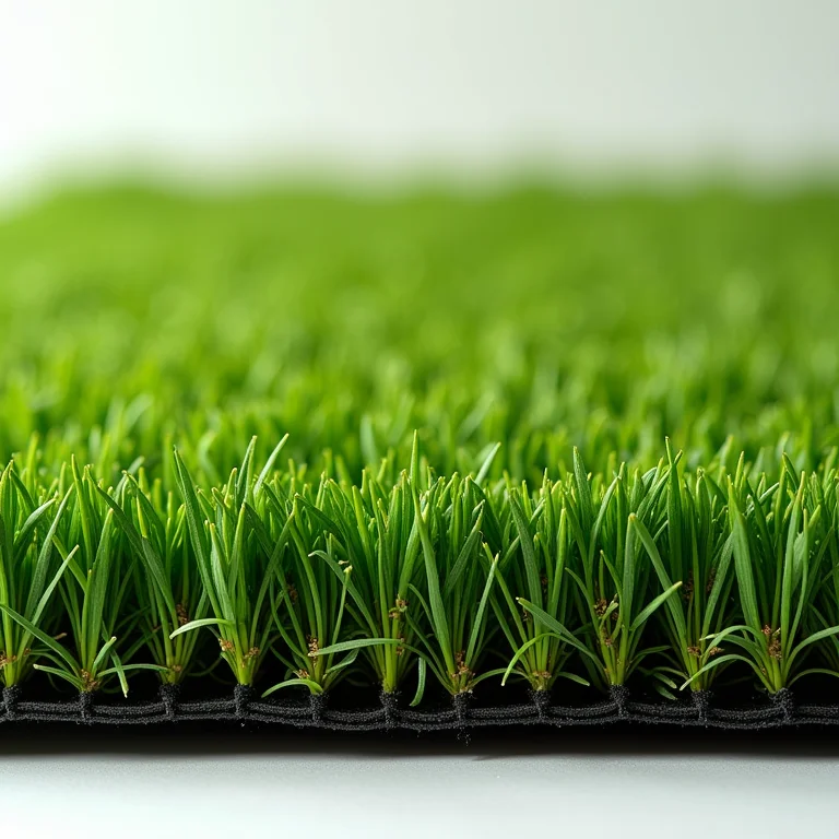 Amostras de diferentes tipos de grama sintética.